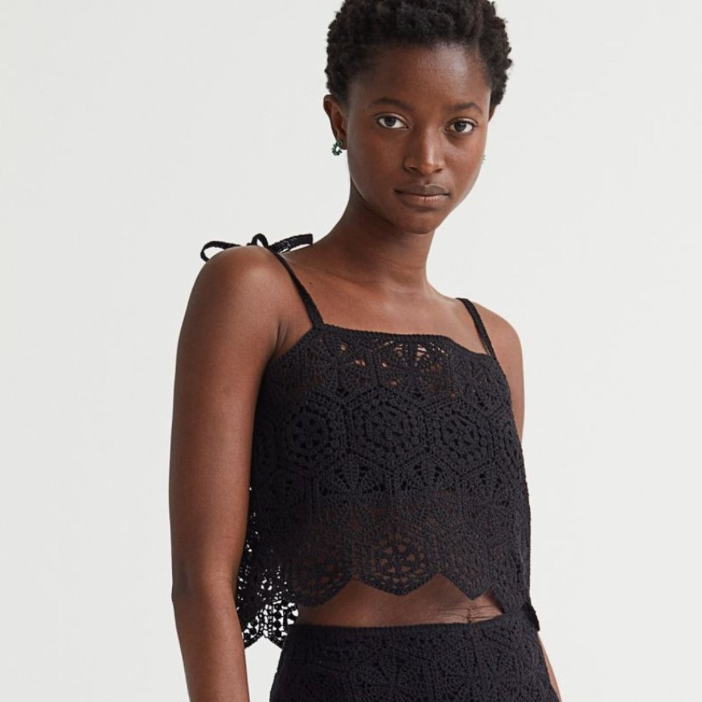 Crochet-Look Top NWOT